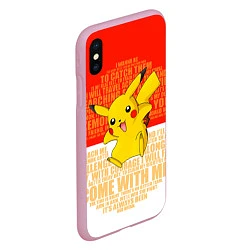 Чехол iPhone XS Max матовый Pikachu, цвет: 3D-розовый — фото 2