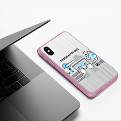 Чехол iPhone XS Max матовый Программирование 2, цвет: 3D-розовый — фото 2