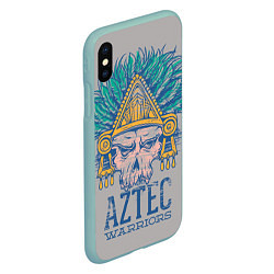 Чехол iPhone XS Max матовый Aztec Warriors, цвет: 3D-мятный — фото 2