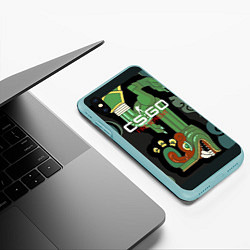 Чехол iPhone XS Max матовый Cs:go - Fire Serpent Огненный змей, цвет: 3D-мятный — фото 2