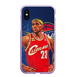 Чехол iPhone XS Max матовый LeBron 23: Cleveland, цвет: 3D-сиреневый