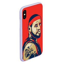 Чехол iPhone XS Max матовый LeBron James, цвет: 3D-светло-сиреневый — фото 2