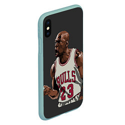 Чехол iPhone XS Max матовый Bulls 23: Jordan, цвет: 3D-мятный — фото 2