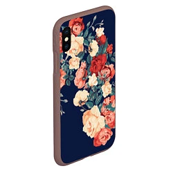 Чехол iPhone XS Max матовый Fashion flowers, цвет: 3D-коричневый — фото 2