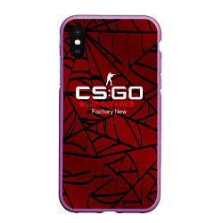 Чехол iPhone XS Max матовый Cs:go - Crimson Web Style Factory New Кровавая пау