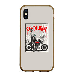 Чехол iPhone XS Max матовый Revolution, цвет: 3D-коричневый