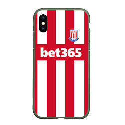 Чехол iPhone XS Max матовый Stoke City FC: Bet365, цвет: 3D-темно-зеленый