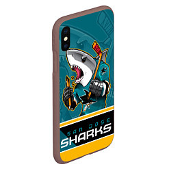 Чехол iPhone XS Max матовый San Jose Sharks, цвет: 3D-коричневый — фото 2