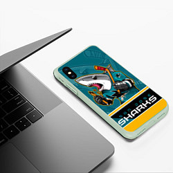 Чехол iPhone XS Max матовый San Jose Sharks, цвет: 3D-салатовый — фото 2