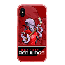 Чехол iPhone XS Max матовый Detroit Red Wings, цвет: 3D-баблгам