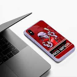 Чехол iPhone XS Max матовый Detroit Red Wings, цвет: 3D-светло-сиреневый — фото 2