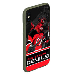 Чехол iPhone XS Max матовый New Jersey Devils, цвет: 3D-темно-зеленый — фото 2