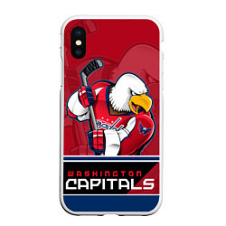 Чехол iPhone XS Max матовый Washington Capitals, цвет: 3D-белый