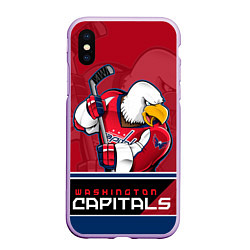 Чехол iPhone XS Max матовый Washington Capitals, цвет: 3D-сиреневый