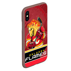 Чехол iPhone XS Max матовый Calgary Flames, цвет: 3D-коричневый — фото 2