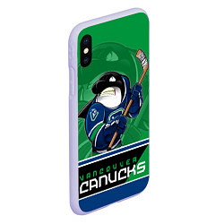 Чехол iPhone XS Max матовый Vancouver Canucks, цвет: 3D-светло-сиреневый — фото 2