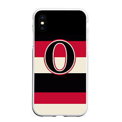 Чехол iPhone XS Max матовый Ottawa Senators O, цвет: 3D-белый