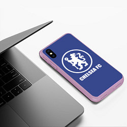 Чехол iPhone XS Max матовый Chelsea FC, цвет: 3D-сиреневый — фото 2