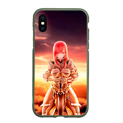 Чехол iPhone XS Max матовый Fairy Tail, цвет: 3D-темно-зеленый