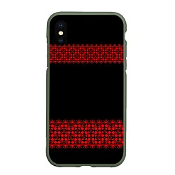 Чехол iPhone XS Max матовый Славянский орнамент (на чёрном)