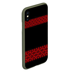 Чехол iPhone XS Max матовый Славянский орнамент (на чёрном), цвет: 3D-темно-зеленый — фото 2