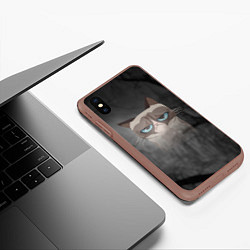 Чехол iPhone XS Max матовый Grumpy Cat, цвет: 3D-коричневый — фото 2