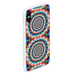 Чехол iPhone XS Max матовый Grazy fractal, цвет: 3D-белый — фото 2