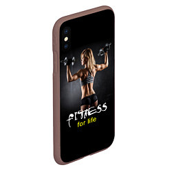 Чехол iPhone XS Max матовый Fitness for life, цвет: 3D-коричневый — фото 2