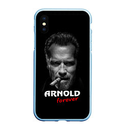 Чехол iPhone XS Max матовый Arnold forever, цвет: 3D-голубой