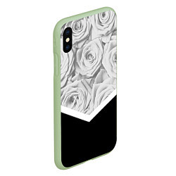 Чехол iPhone XS Max матовый Розы, цвет: 3D-салатовый — фото 2