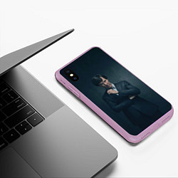 Чехол iPhone XS Max матовый Шерлок в костюме, цвет: 3D-сиреневый — фото 2