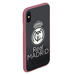 Чехол iPhone XS Max матовый Real Madrid, цвет: 3D-малиновый — фото 2