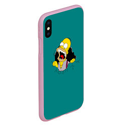 Чехол iPhone XS Max матовый Alien-Homer, цвет: 3D-розовый — фото 2