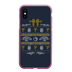 Чехол iPhone XS Max матовый Новогодний свитер Чужой
