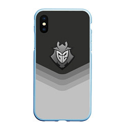 Чехол iPhone XS Max матовый G2 Esports Uniform, цвет: 3D-голубой