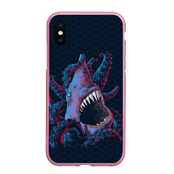 Чехол iPhone XS Max матовый Underwater Fight, цвет: 3D-розовый