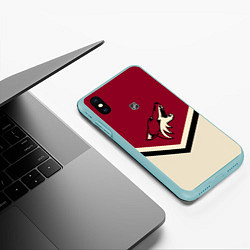 Чехол iPhone XS Max матовый NHL: Arizona Coyotes, цвет: 3D-мятный — фото 2