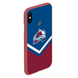 Чехол iPhone XS Max матовый NHL: Colorado Avalanche, цвет: 3D-красный — фото 2