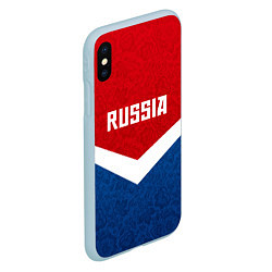Чехол iPhone XS Max матовый Russia Team, цвет: 3D-голубой — фото 2