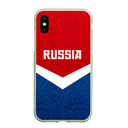 Чехол iPhone XS Max матовый Russia Team, цвет: 3D-салатовый