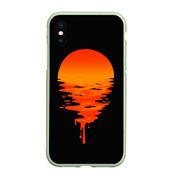 Чехол iPhone XS Max матовый Отражение Солнца, цвет: 3D-салатовый