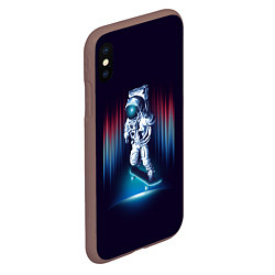 Чехол iPhone XS Max матовый Космический скейтбордист, цвет: 3D-коричневый — фото 2