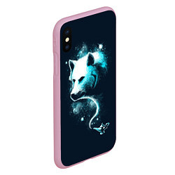 Чехол iPhone XS Max матовый Галактический волк, цвет: 3D-розовый — фото 2