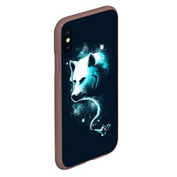 Чехол iPhone XS Max матовый Галактический волк, цвет: 3D-коричневый — фото 2