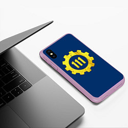 Чехол iPhone XS Max матовый Vault 111, цвет: 3D-сиреневый — фото 2