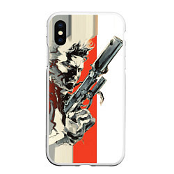 Чехол iPhone XS Max матовый Metal gear solid 3, цвет: 3D-белый