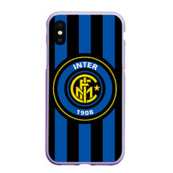 Чехол iPhone XS Max матовый Inter FC 1908, цвет: 3D-светло-сиреневый