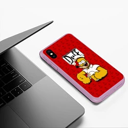 Чехол iPhone XS Max матовый Duff Beer, цвет: 3D-сиреневый — фото 2