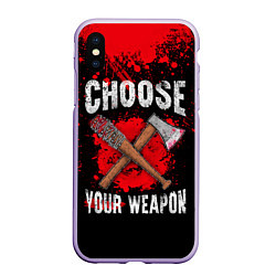 Чехол iPhone XS Max матовый Choose Your Weapon, цвет: 3D-светло-сиреневый
