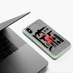 Чехол iPhone XS Max матовый Арсенал против зомби, цвет: 3D-салатовый — фото 2